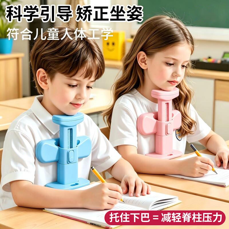 坐姿矫正器写字姿势小学生儿童正姿防低头纠正视力保护器趴桌神器写作业书写矫正护眼学习桌书桌支架桌面阅读图片