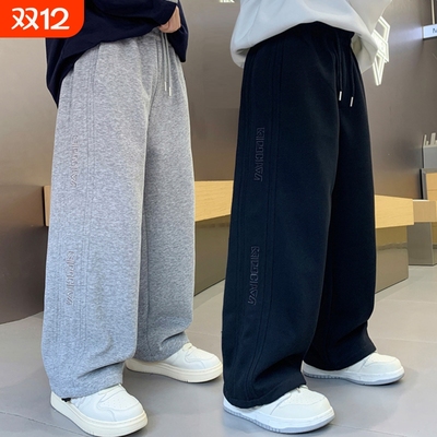 男童裤子春秋款儿童休闲运动裤2025新款中大童加厚卫裤秋冬加绒潮