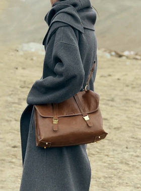 song公文包无性别植鞣皮双肩包大容量手提包斜挎单肩包通勤托特包