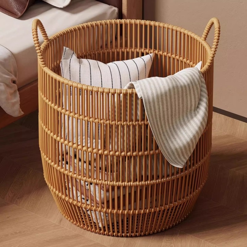 仿藤编脏衣篓脏衣服收纳筐家用大容量轻奢高颜值卫生间浴室洗衣篮