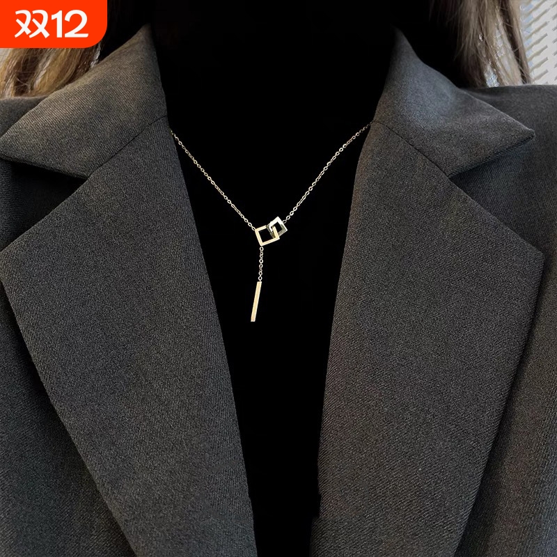 钛钢不掉色装饰项链女款轻奢高级感新款毛衣链搭配衣服的t恤配饰