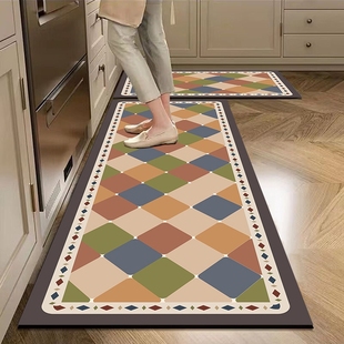 厨房防滑防油地垫硅藻泥可擦免洗专用脚垫子地毯长条吸水耐脏入户