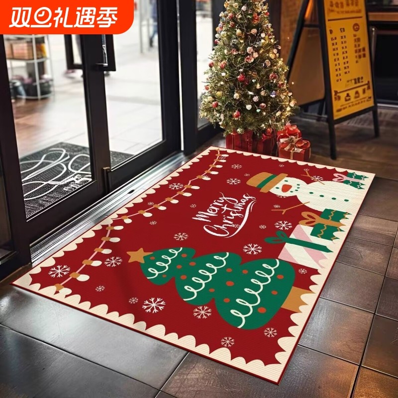 新款圣诞节入户门地垫氛围感装饰