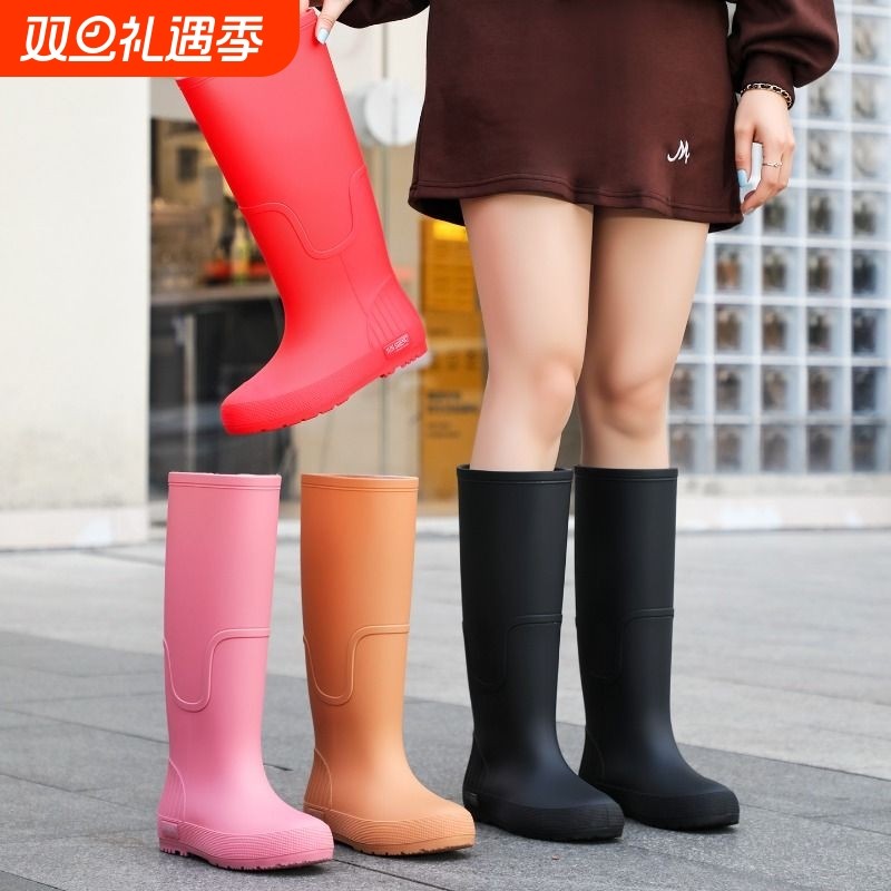 新款外穿露营户外雨林徒步水鞋轻便舒适高筒雨鞋厨房防水防滑雨靴