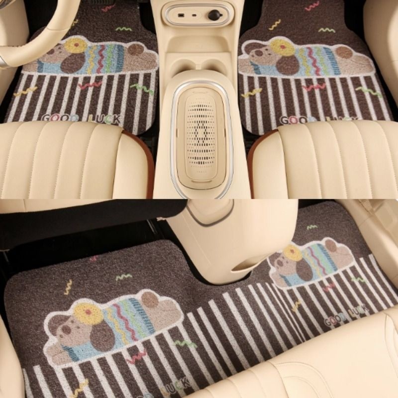 汽车脚垫主驾驶地毯单片可水洗丝圈通用地垫防脏防滑卡通车内防脏