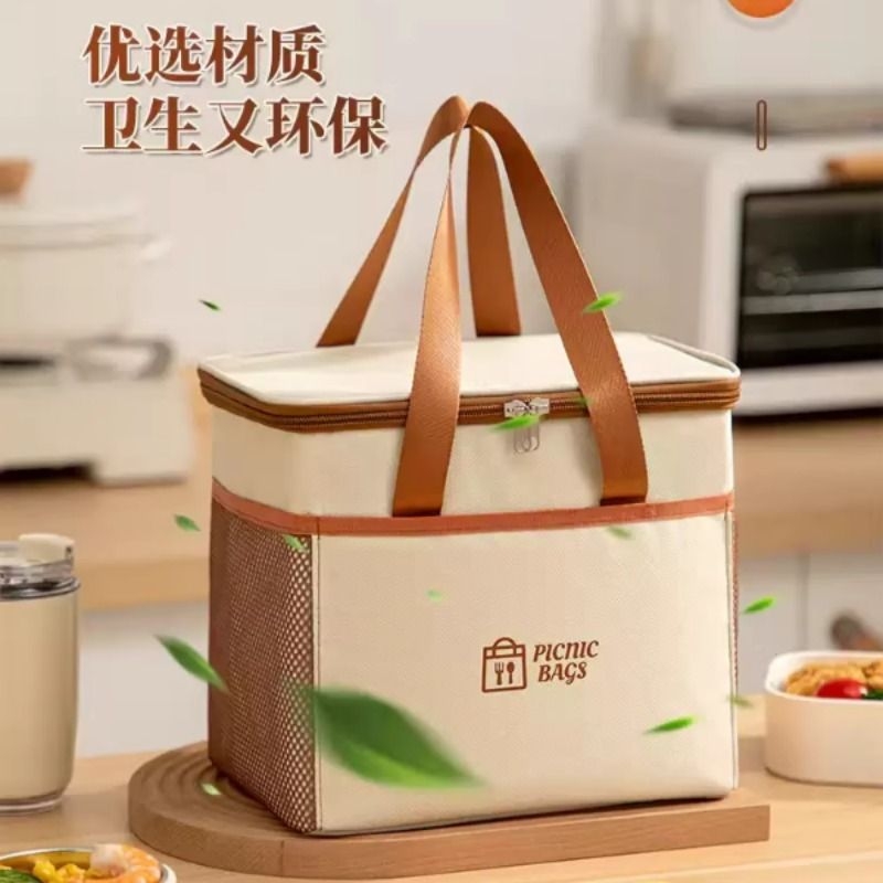 保温袋饭盒包大容量带饭手提袋子上班族加厚铝箔便当午餐盒包防水