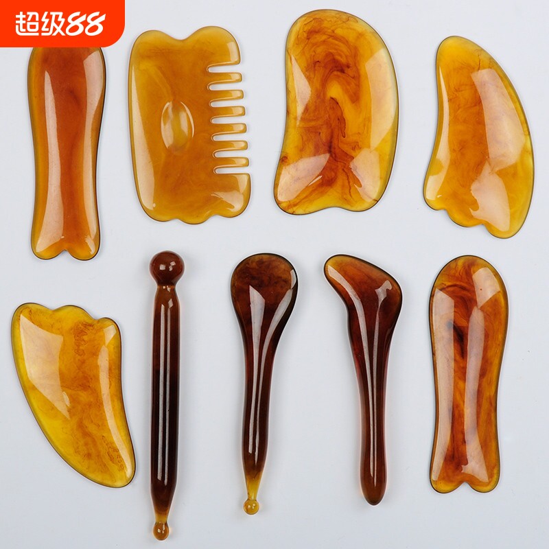 刮痧板面部套装按摩板脸部背部拨筋棒点穴笔刮痧非玉石全身用刮痧