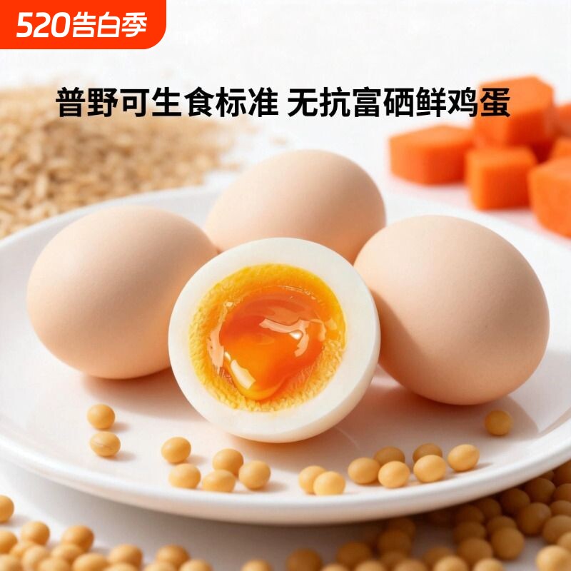 普野富硒可生食标准鸡蛋30枚新鲜土鸡蛋笨鸡蛋无抗生素无沙门氏菌