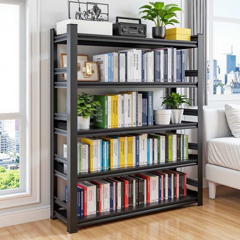 家用书架置物架可移动铁艺落地儿童绘本展示架客厅卧室书本收纳架