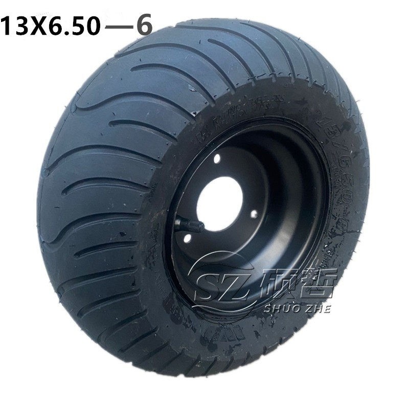 旅游观光车小四轮沙滩卡丁车配件轮胎轮毂13X6.50-6寸公路真