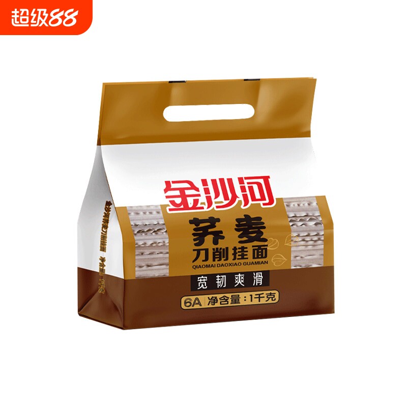 金沙河荞麦刀削面 挂面面条粗粮早餐速食宽面 刀削波纹宽面条挂面图片
