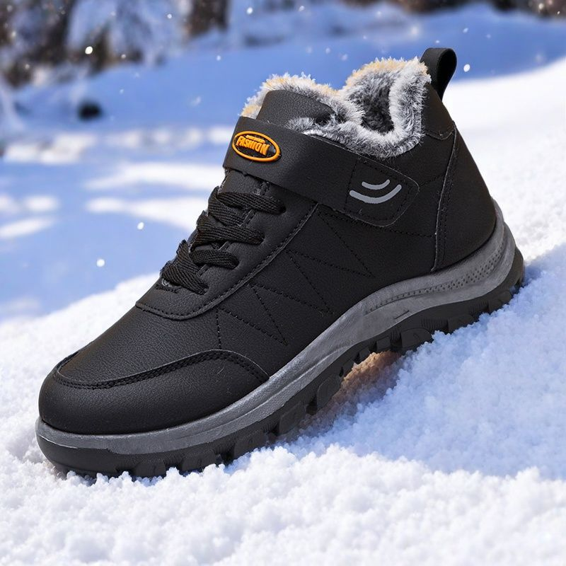 冬款老人鞋男棉鞋加绒爸爸休闲鞋防滑保暖中老年健步鞋运动雪地靴