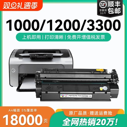 适用惠普HP1000硒鼓C7115A易加粉HP1005series 1200 1220 3300 3310 3320 3380墨盒HP15A 7115打印机晒鼓CMYK