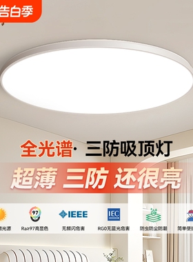 德尔家用全光谱护眼书房吸顶灯led主卧室房间灯现代简约中山灯具