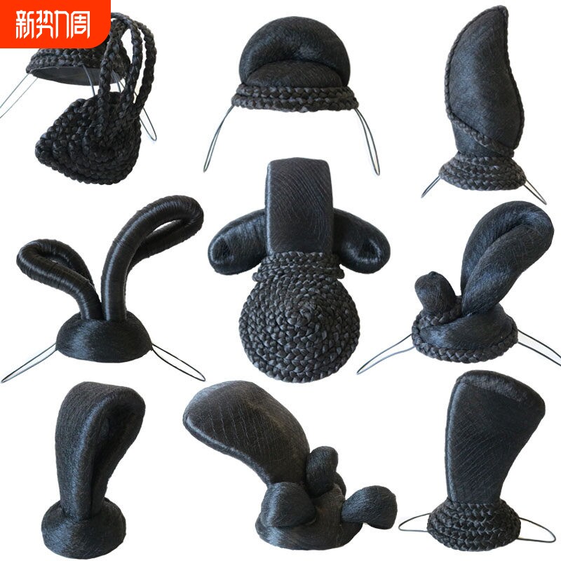 古装汉服假发造型民族舞台演出明制宋制唐式可弯折造型发髻发包