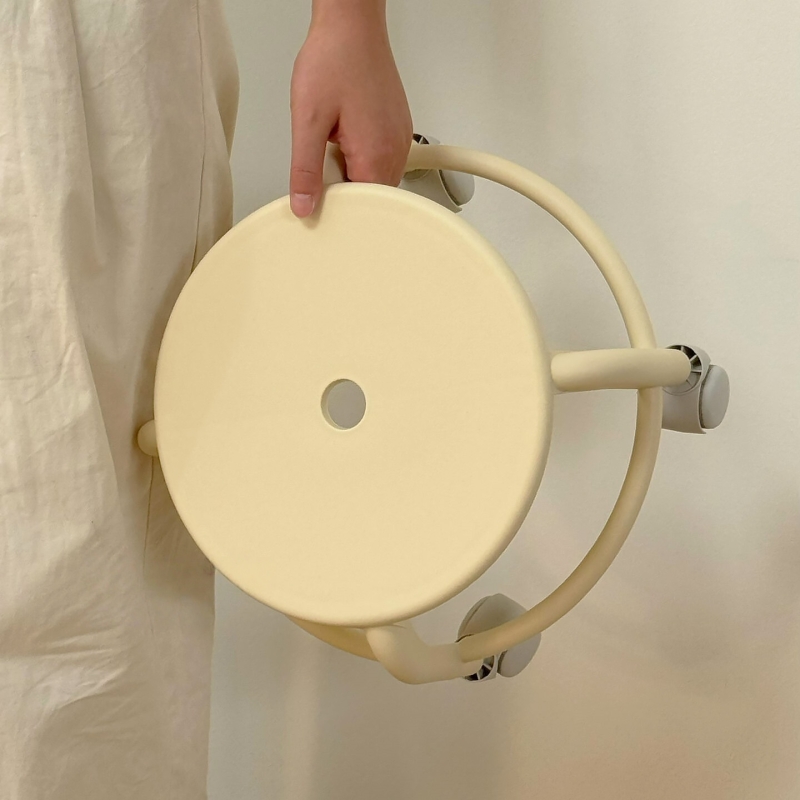 万向滑轮矮凳家用小凳子圆凳结实耐用滑轮移动儿童凳子现代简约