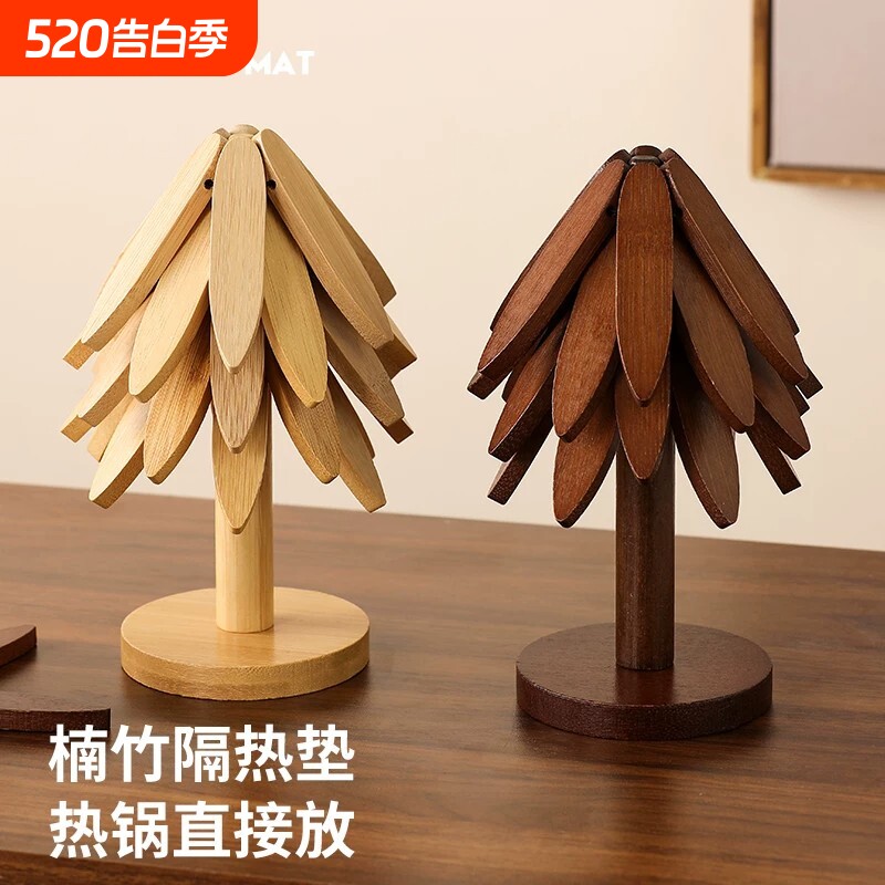 实木创意摆件隔热垫餐桌垫防烫垫家用菜盘杯垫碗锅垫耐高温砂锅垫