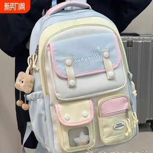 茶话会高颜值ins可爱双肩包大容量背包初中高中学生书包女生好看