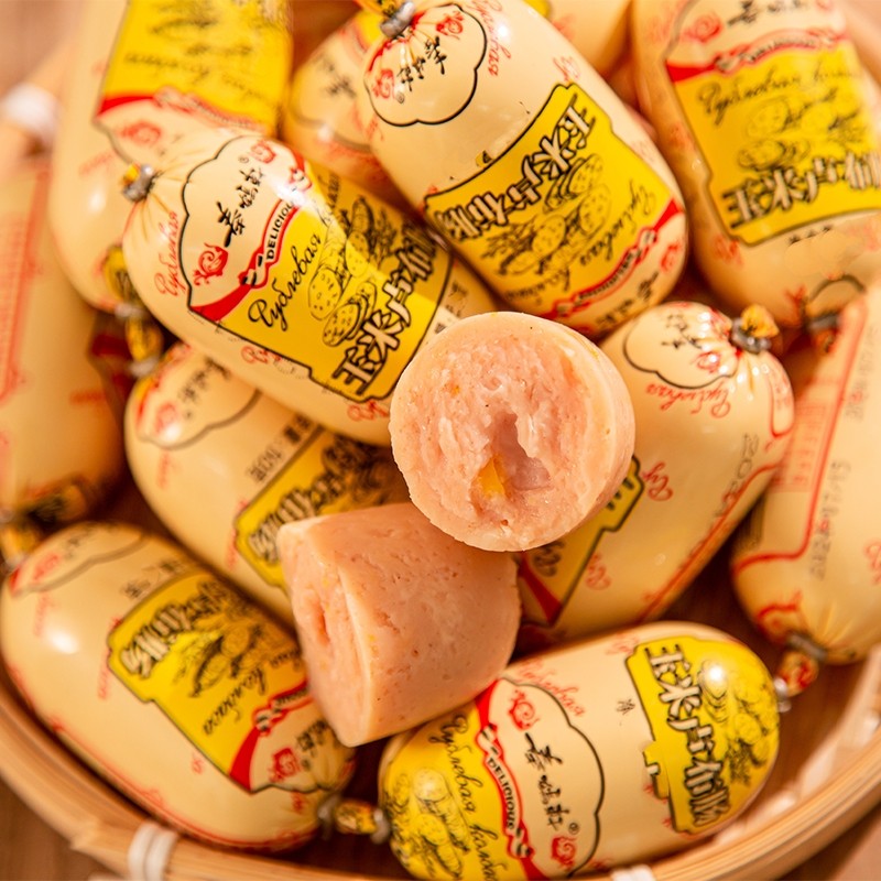 俄式风味卢布肠脆骨肠玉米火腿肠便携小香肠即食肠下酒菜猪肉零食