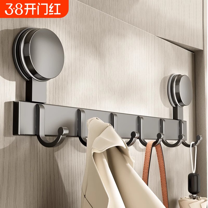 吸盘门后挂钩强力粘胶免打孔浴室置物架钩子入户门挂衣架毛巾收纳