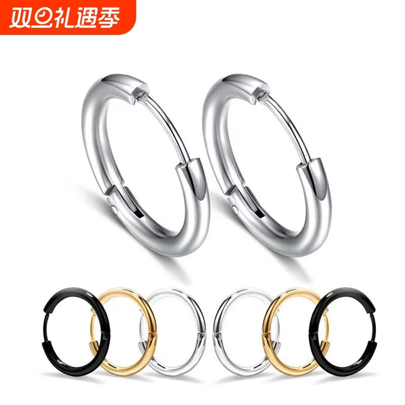 2025新款通勤简约无耳洞耳环男女款个性日常百搭款耳夹假耳圈耳扣