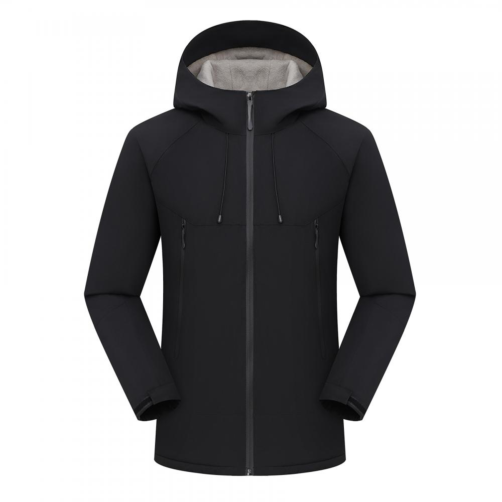 高端冲锋衣冬季工作服加绒加厚防水户外工装超柔一体连帽工装制服