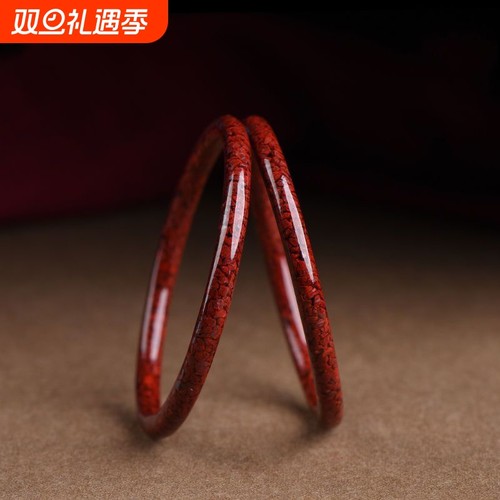 原矿朱砂手镯本命年女晶体手串镯子平安叮当镯女士母亲节礼物礼品