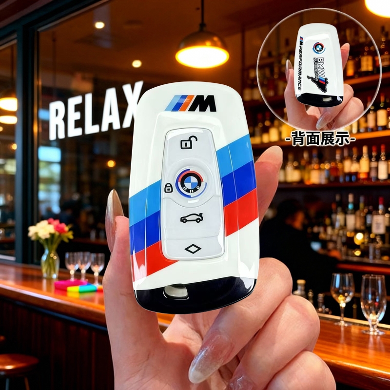 适用宝马钥匙壳/套老款5系3系6系X6X5X3X1钥匙套色赛道涂装款包扣