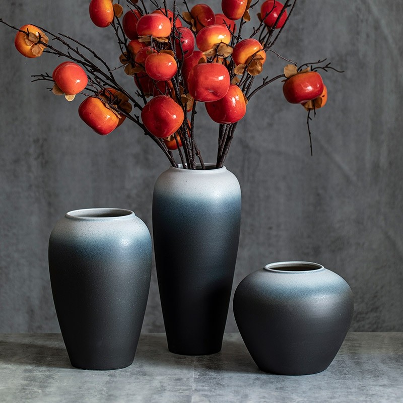 景德镇新中式复古陶瓷花瓶家居客厅花器摆件餐厅水培插干花装饰品