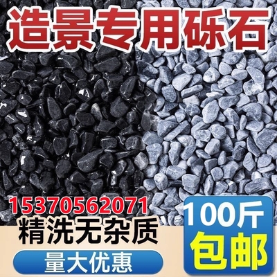 50斤深灰色黑色景观砾石水洗石庭院铺路造景青石碎石子米石石头