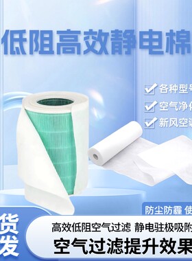 新风系统防尘过滤网适用朗诗紫郡府金茂府出风口除尘静电过滤棉