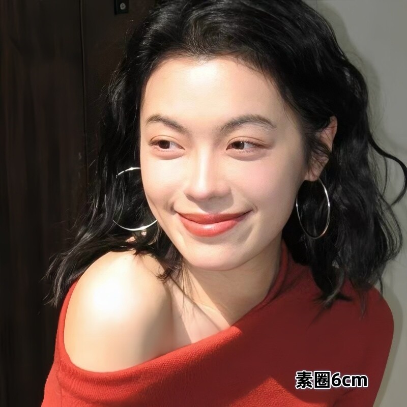 过年圈圈耳环女夸张素圈耳圈欧美高级感大圈轻奢高级气质耳饰圆脸