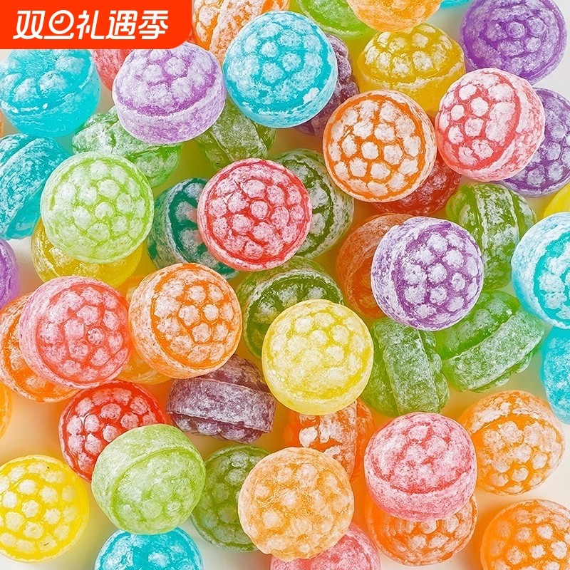 花瓣水果水果糖硬糖高颜值混合糖果休闲零食多种囤货斑斓办公室