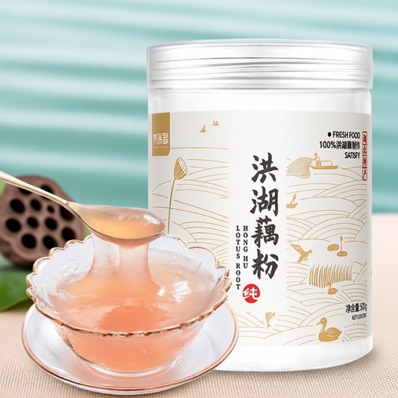 洪湖纯藕粉耦粉孕妇无添加古法无蔗糖原味莲藕粉官方旗舰店正宗品