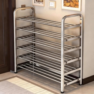 柜 子收纳架入户门结实玄关鞋 不锈钢鞋 架多层家用门口宿舍简易鞋