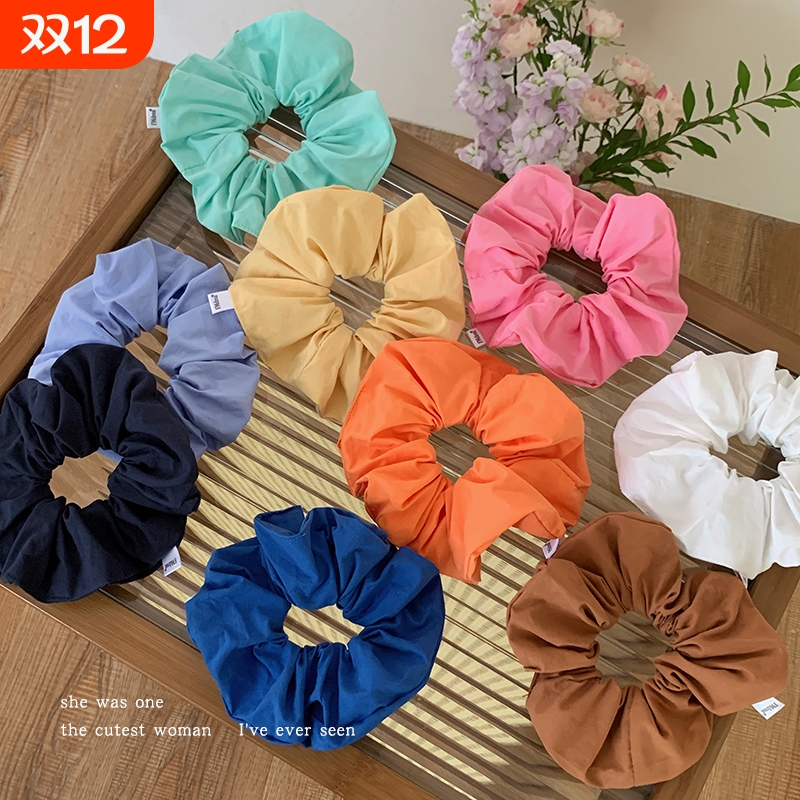 森系简约纯色大肠发圈女高级感