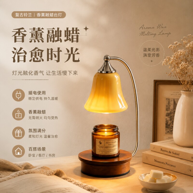 焦糖香薰灯复古床头氛围感融蜡灯图片