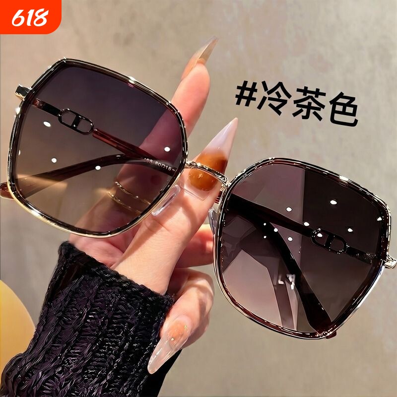 2026偏光墨镜女款方设计太阳镜防晒防紫外线时尚茶色镜片圆脸强光
