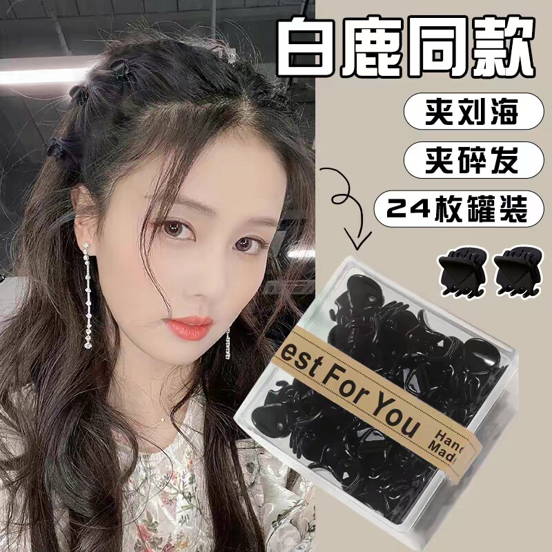 2026新款高级感黑色小号发夹女公主头抓夹侧边夹碎发刘海发卡头饰