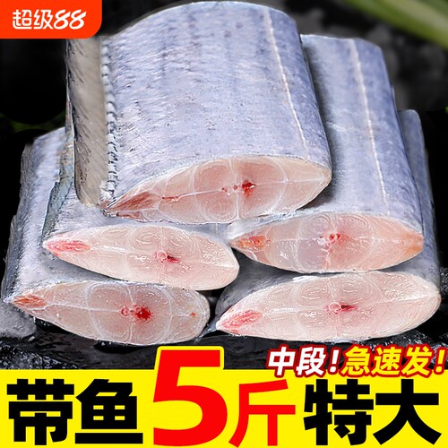 海鱼带鱼段新鲜冷冻四指特大中段深海海鲜海捕刀鱼整条鱼肉水产