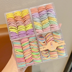 婴儿揪揪拇指发圈女儿童发量少扎小彩色头绳高弹不伤发橡皮筋头饰