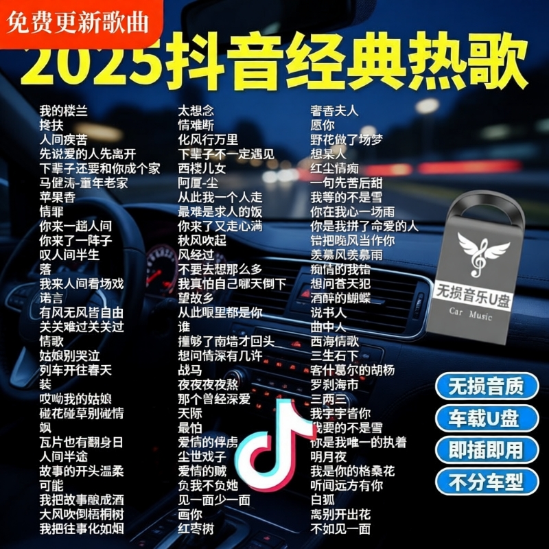 汽车载u盘歌曲2025新款热歌榜柏林之声无损高品音质车用音乐U盘
