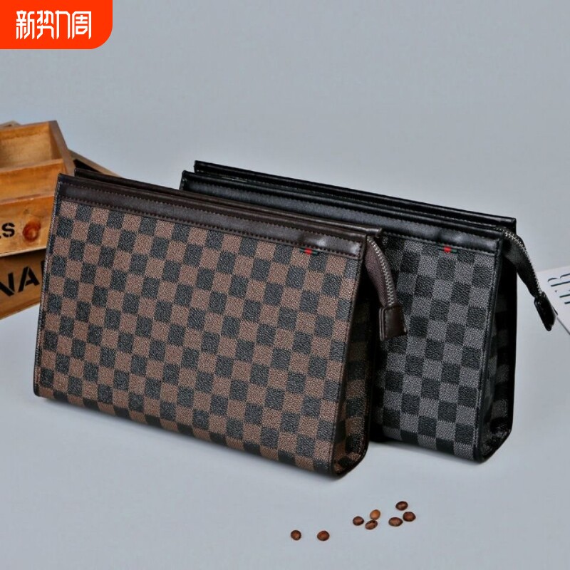 2025新款手包男士大容量手拿包高级感商务通勤腋下包潮流时尚男包