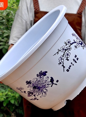 养鱼荷花盆塑料特大号无孔水培加厚绿植碗莲圆形庭院种果树仿陶瓷