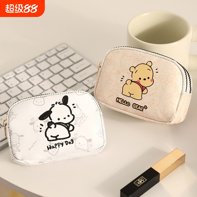 2025新款卡通帕恰狗迷你零钱包女士硬币包口红耳机可爱儿童钱包