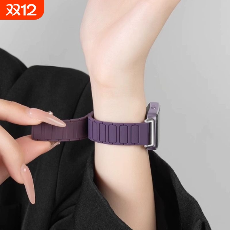 适用华为手环10表带9手表8张婧仪同款运动硅胶7腕表带新款智能nfc夏天磁吸替换band代表链男士配件星光手腕