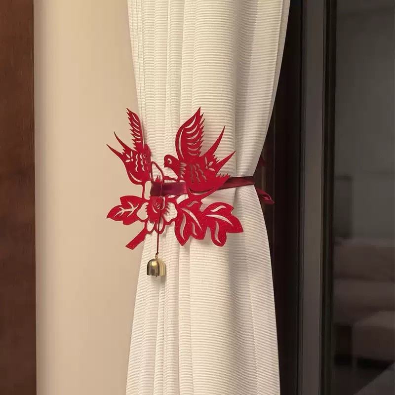 窗帘绑带结婚装饰红色绑带结婚布置拉花婚礼新房客厅卧室窗帘