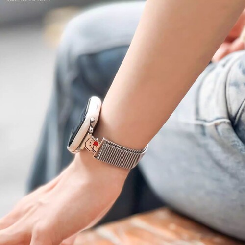 【线条小狗】适用于苹果手表S11表带爱心抱枕小狗拼接iwatch10米兰尼斯9/8女款男款通用7/6/5/4创意ins高级