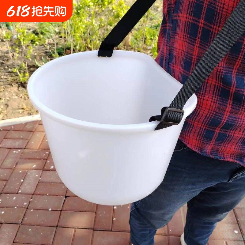 人工肩背便携式撒肥神器背式摘果摘菜种子饲料施肥肥料塑料桶加厚
