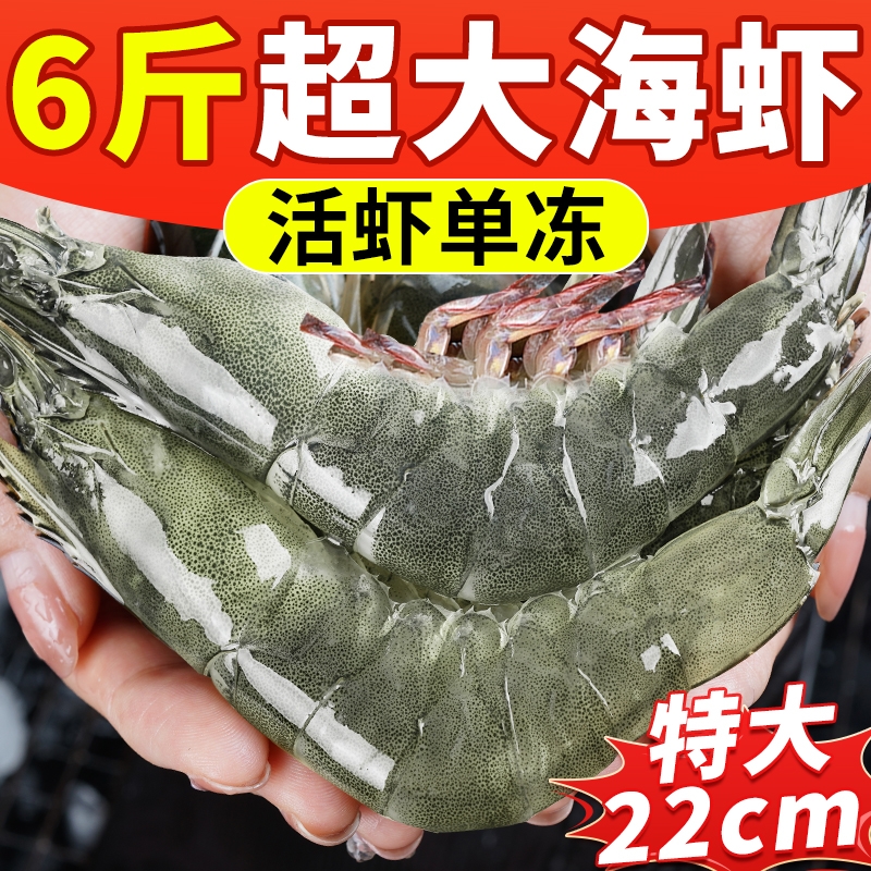 青岛大虾鲜活冷冻特大号2030海虾基围虾盐冻无冰青虾氮气海虾海鲜